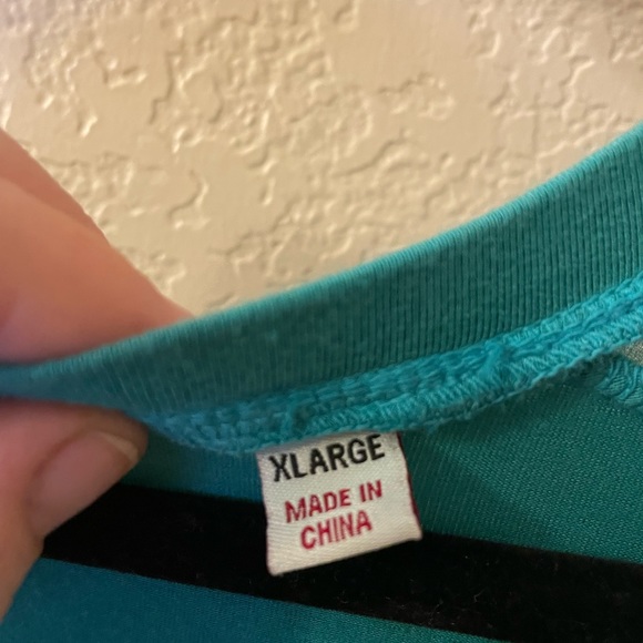 Love Barbara Ombre Stretch Jersey Crewneck Pullover Tunic Top in aqua - Picture 4 of 5